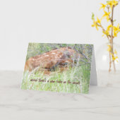 New Babe in de Bossen Gefeliciteerd Kaart (Gele Bloem)