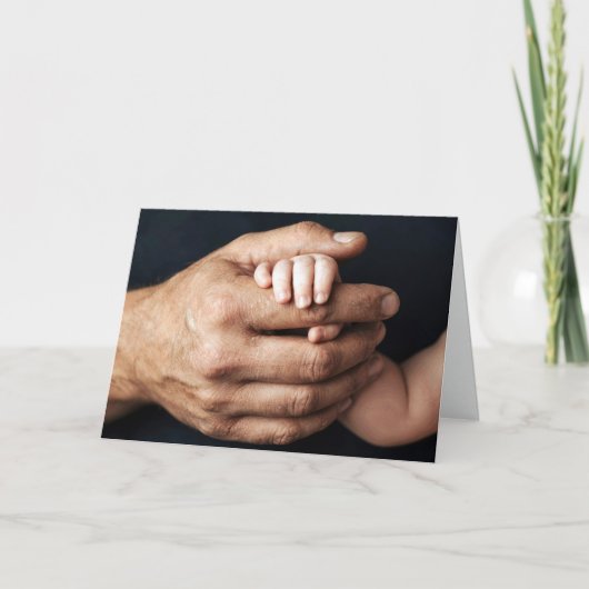 New Baby and Daddy's Hands Kaart (Voorkant)