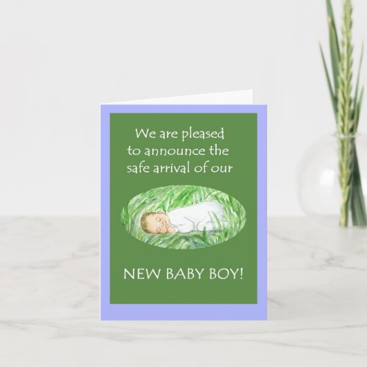 New Baby Announcement Notecard Aankondiging (Voorkant)