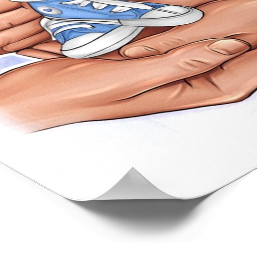 New Baby Announcement – Parents Holding Baby 👣 Poster (Hoek)