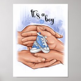 New Baby Announcement – Parents Holding Baby 👣 Poster