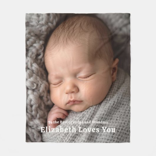 New Baby Arrival Fleece Blanket Grandparent Gift Deken (Voorkant)