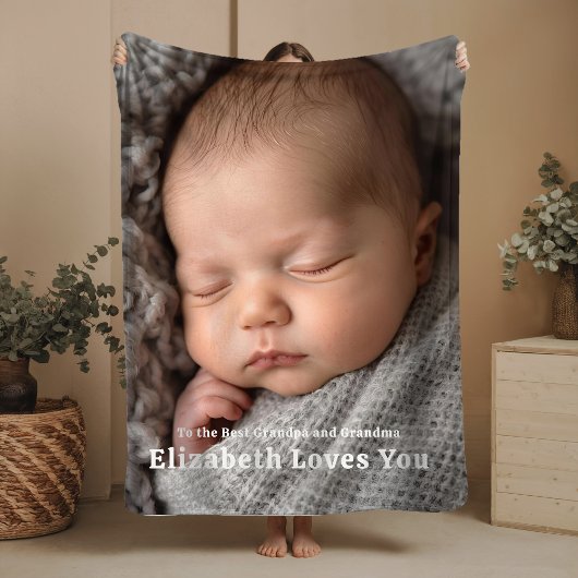 New Baby Arrival Fleece Blanket Grandparent Gift Deken