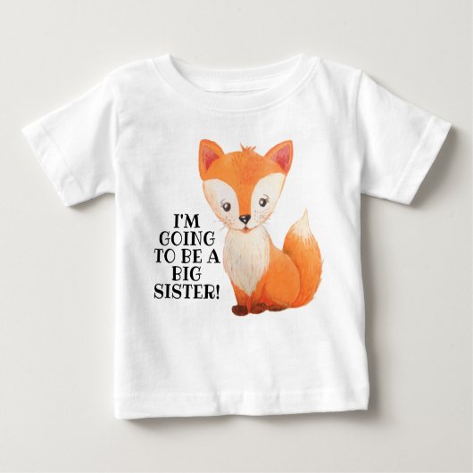 New Baby Big Sister Little Fox Toddler Tshirt (Voorkant)