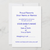  New Baby Boy Aankondiging Fotokaart (Achterkant)