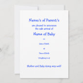  New Baby Boy Aankondiging Fotokaart (Achterkant)