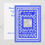  New Baby Boy Aankondiging Fotokaart (Voorkant / Achterkant)