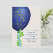 New Baby Boy Announcement Card Aankondiging (Staand voorkant)