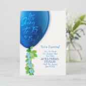 New Baby Boy Announcement Card Aankondiging (Staand voorkant)