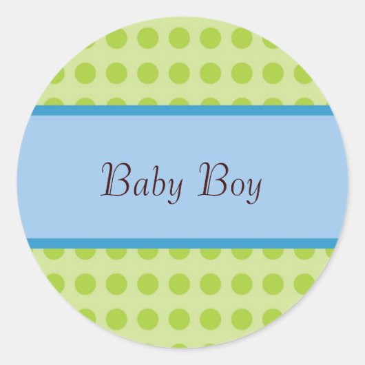 New Baby Boy Announcement Sticker (Voorkant)