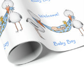 New Baby Boy - Baby shower Gift Cadeaupapier (Rol Hoek)