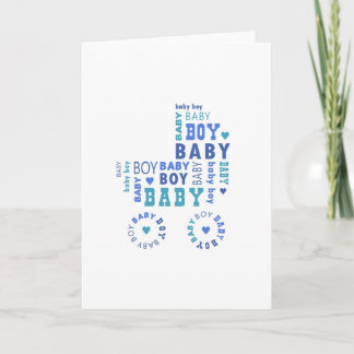 New Baby Boy Card - Pram Typografie Aankondiging