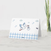 New Baby Boy Congratulations Card, Cute Blue Bear Kaart (Achterkant)