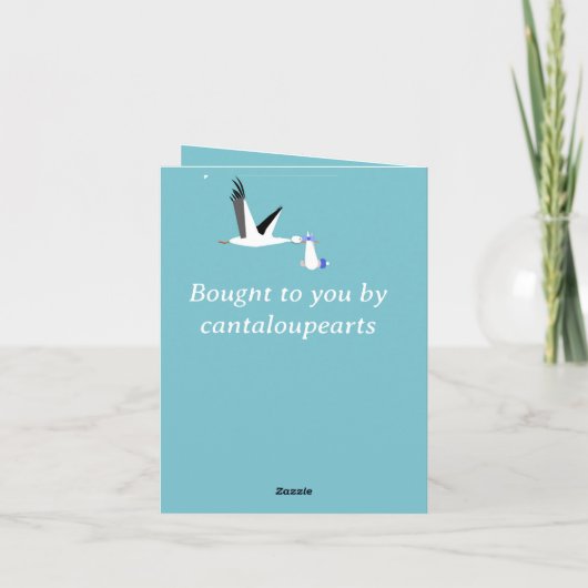 New Baby Boy Editable Kaart (Achterkant)