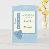 New Baby Boy feliciteert blauw Kaart (Gele Bloem)