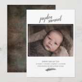 New Baby Boy Foto Birth Aankondiging (Voorkant / Achterkant)