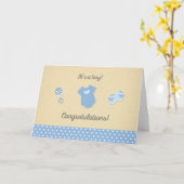 New Baby Boy Gefeliciteerd Kaart (Gele Bloem)