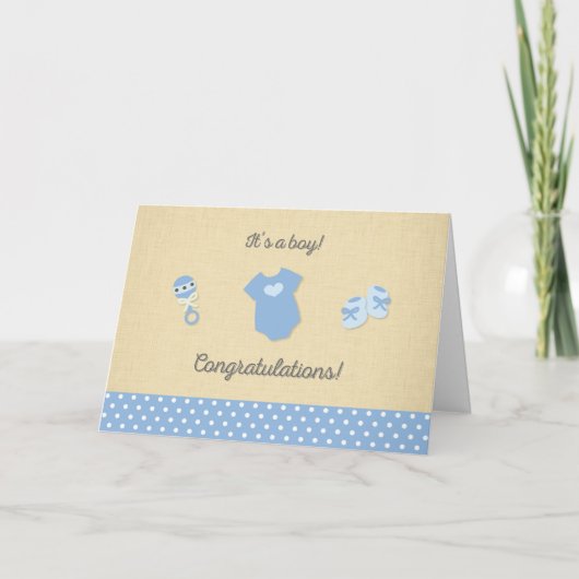 New Baby Boy Gefeliciteerd Kaart (Voorkant)