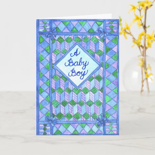 New Baby Boy Gefeliciteerd Kaart (Gele Bloem)