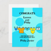 New Baby Boy Gefeliciteerd Kaart (Voorkant / Achterkant)