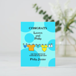 New Baby Boy Gefeliciteerd  Kaart