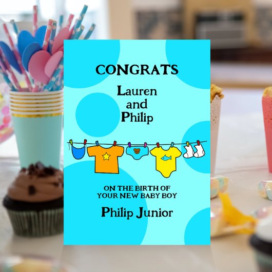 New Baby Boy Gefeliciteerd Kaart