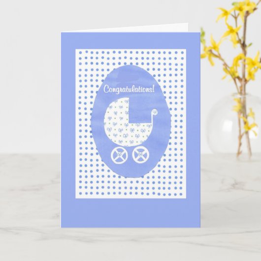 New Baby Boy Gefeliciteerd Kaart (Gele Bloem)