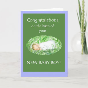 New Baby Boy Gefeliciteerd Kaart