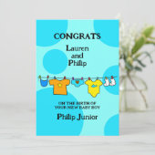 New Baby Boy Gefeliciteerd  Kaart (Staand voorkant)