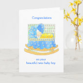 New baby boy kaart (Gele Bloem)