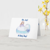 New Baby Boy-kaart Kaart (Gele Bloem)