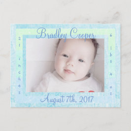 New Baby Boy Newborn Foto geboorteaankondigingen Aankondigingskaart