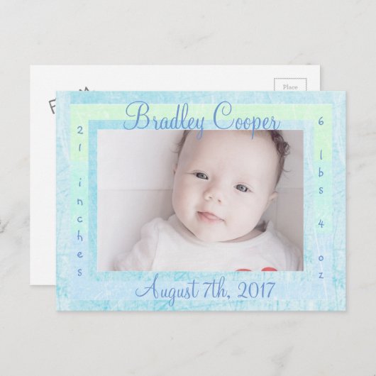 New Baby Boy Newborn Foto geboorteaankondigingen Aankondigingskaart (Voorkant / Achterkant)