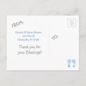 New Baby Boy Newborn Foto geboorteaankondigingen Aankondigingskaart (Achterkant)