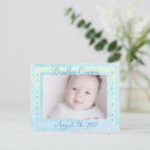 New Baby Boy Newborn Foto geboorteaankondigingen Aankondigingskaart (Staand voorkant)