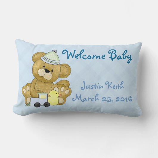 New Baby Boy Pillow Kussen (Voorkant)