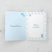 New Baby Boy teddy bear blue Kaart (Binnen)