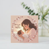New baby card for mom warm heartfelt message  kaart (Staand voorkant)