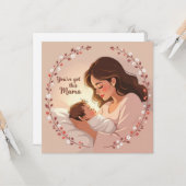 New baby card for mom warm heartfelt message  kaart (Voorkant / Achterkant in situ)