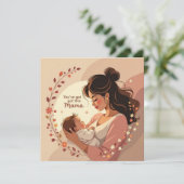 New baby card for mom warm heartfelt message  kaart (Staand voorkant)