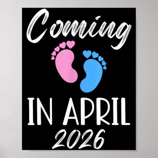 New Baby Coming In April 2026 Funny Baby Shower Bo Poster (Voorkant)