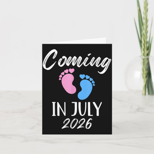 New Baby Coming In July 2026 Funny Baby Shower Boy Kaart (Voorkant)
