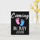 New Baby Coming In July 2026 Funny Baby Shower Boy Kaart (Gele Bloem)