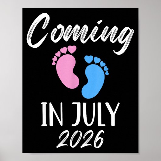 New Baby Coming In July 2026 Funny Baby Shower Boy Poster (Voorkant)