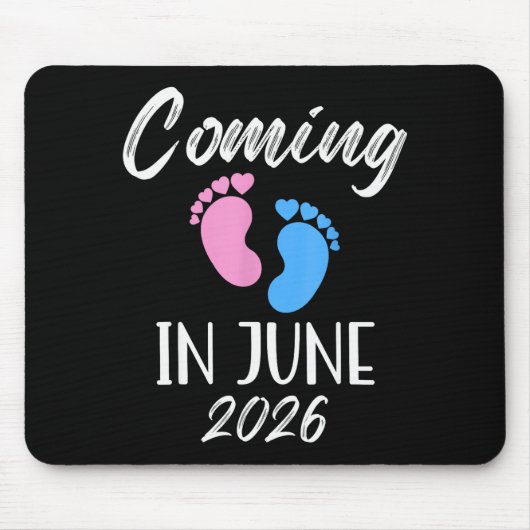 New Baby Coming In June 2026 Funny Baby Shower Boy Muismat (Voorkant)