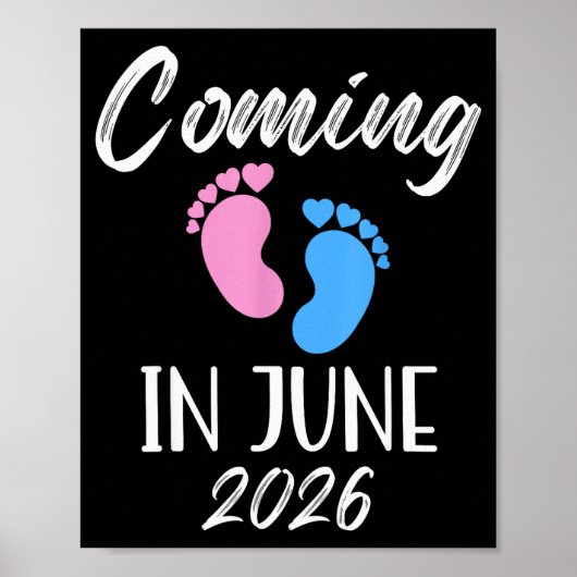 New Baby Coming In June 2026 Funny Baby Shower Boy Poster (Voorkant)