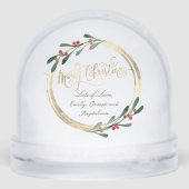 new baby family Christmas Sneeuwbol (Achterkant)