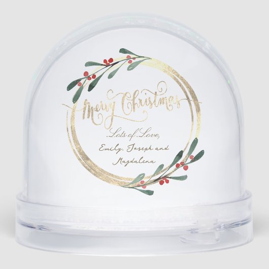 new baby family Christmas Sneeuwbol (Achterkant)