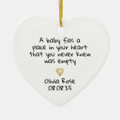 New Baby First Christmas Gold Heart Keramisch Ornament (Voorkant)