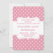 New Baby, Foto aankondiging, Roze Polka-Dot, Kaart (Achterkant)
